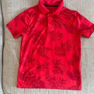Under Armour Kids Floral Red Polo